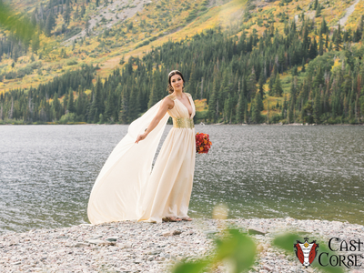 This is a custom wedding dress inspired by Game of Thrones for Adrianne Curry of America's Next Top Model. 	