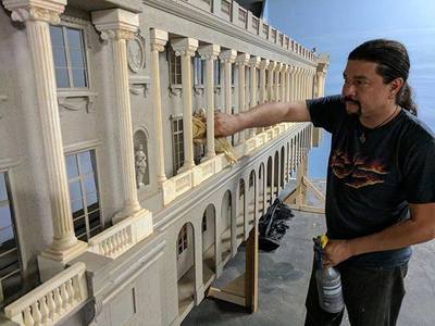For Eliza Rickman's "Pretty Little Head" music video, we created this 1/24 scale forced perspective Hôtel de la Marine miniature. https://youtu.be/kwno-F90gms	