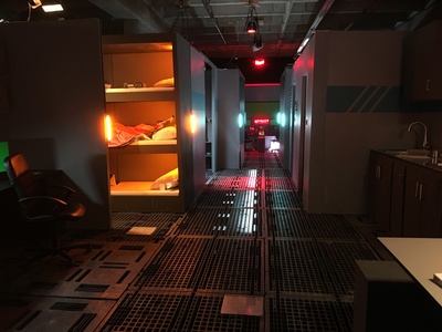 Our space ship set is reconfigurable to suit your  needs; shown here is a landing research craft design.	