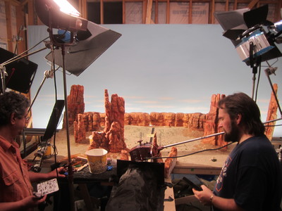 This 1/48 scale western ghost town forced perspective was fabricated for 3D stereoscopic cinematics was used in The Starlight Express live show.	