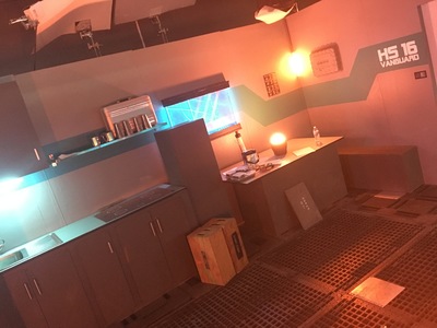 Our space ship set is reconfigurable to suit your specific creative needs; shown here is  a living space.	